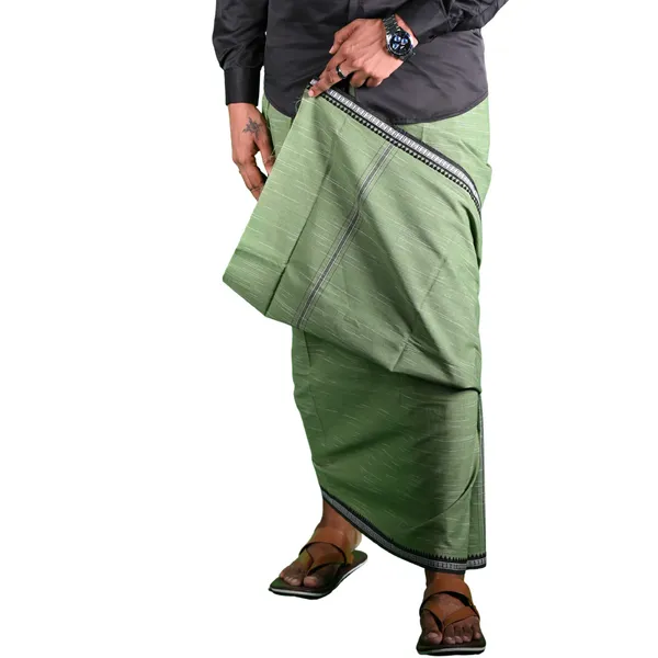 Cotton_Men'S_Single_Dhoti_With_Border-2Mtrs