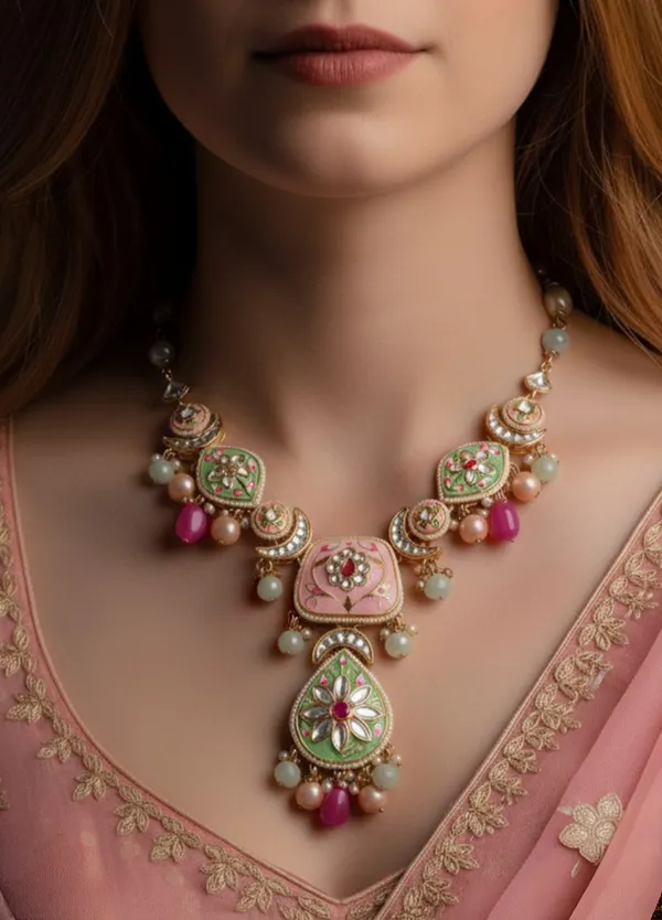 Madhubhushana_Adorned_With_Sweetness_Handcrafted_Kundan_Enamel_Necklace_With_Pearl_And_Gem
