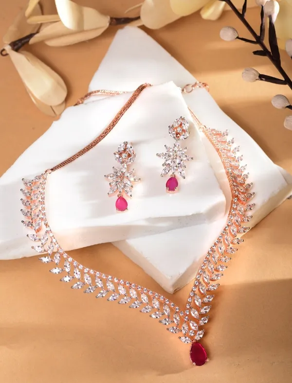 Rose_Gold_Red_Ad_Studded_Statement_Necklace_Jewellery