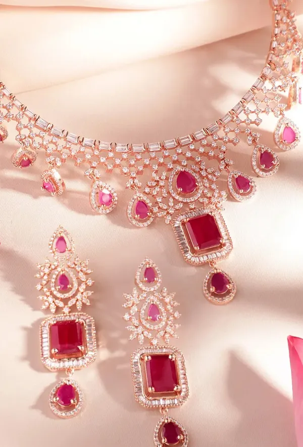 Rose_Gold_Plated_Pink_Sapphire_&_Cz_Studded_Handcrafted_Premium_Jewellery_Set