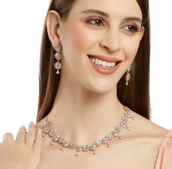 Rose_Gold_Light_Green_Ad_Necklace_Set_For_Women