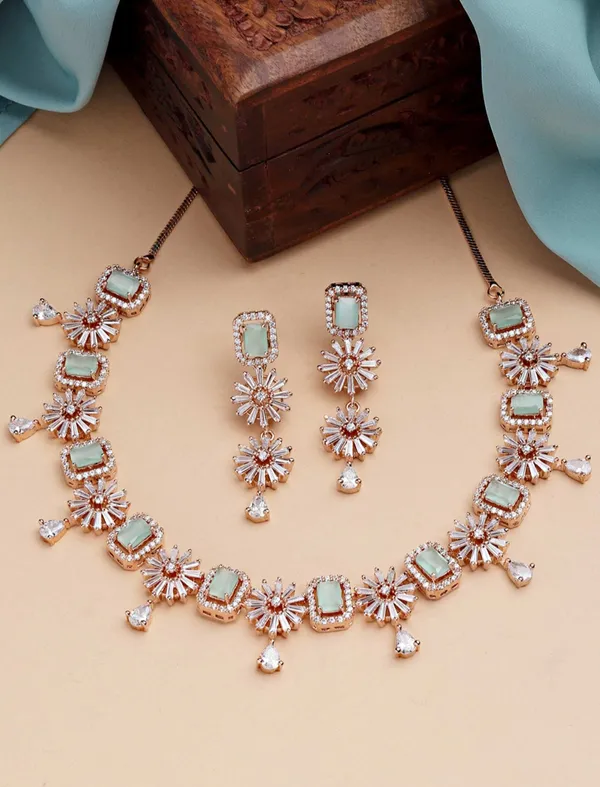 Rose_Gold_Light_Green_Ad_Necklace_Set_For_Women