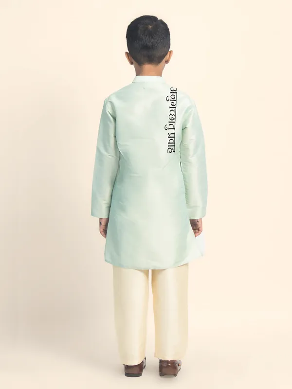 Green_Printed_Kurta_With_Pyjama_Set_For_Boy