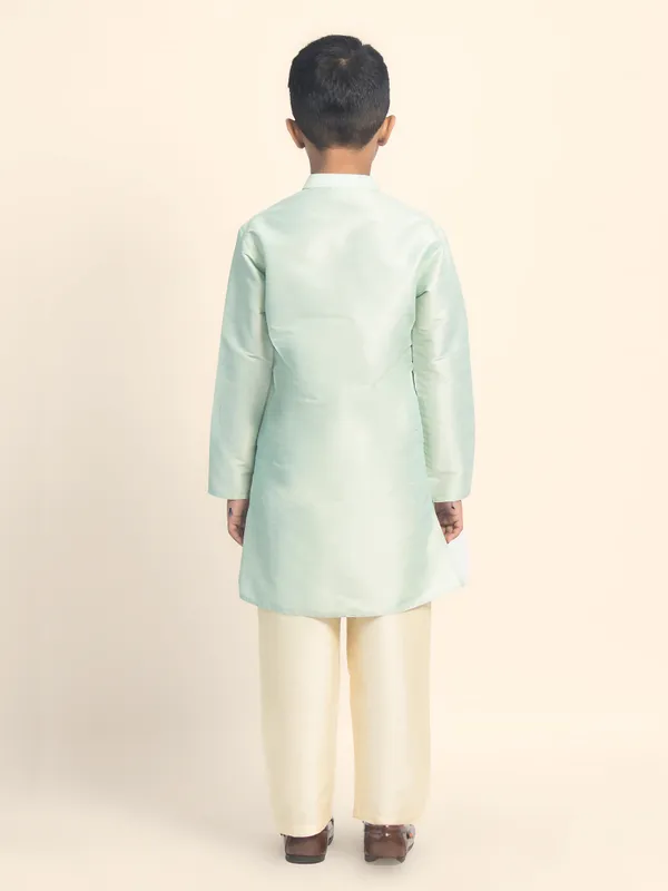 Green_Printed_Kurta_With_Pyjama_Set_For_Boy
