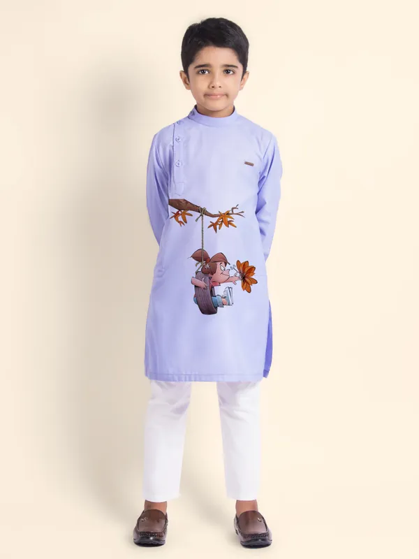 Purple_Printed_Kurta_With_Pyjama_For_Boy