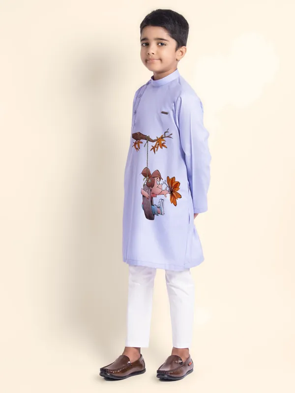 Purple_Printed_Kurta_With_Pyjama_For_Boy