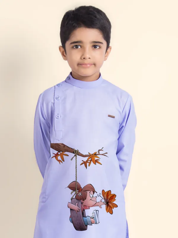 Purple_Printed_Kurta_With_Pyjama_For_Boy