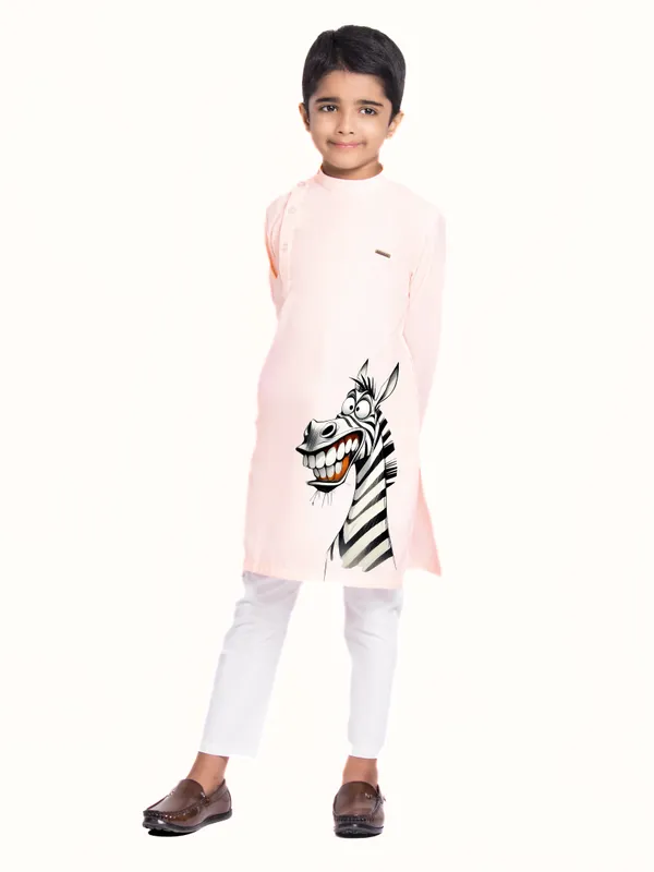 Pink_Cotton_Kurta_Pyjama_With_Print_For_Boy
