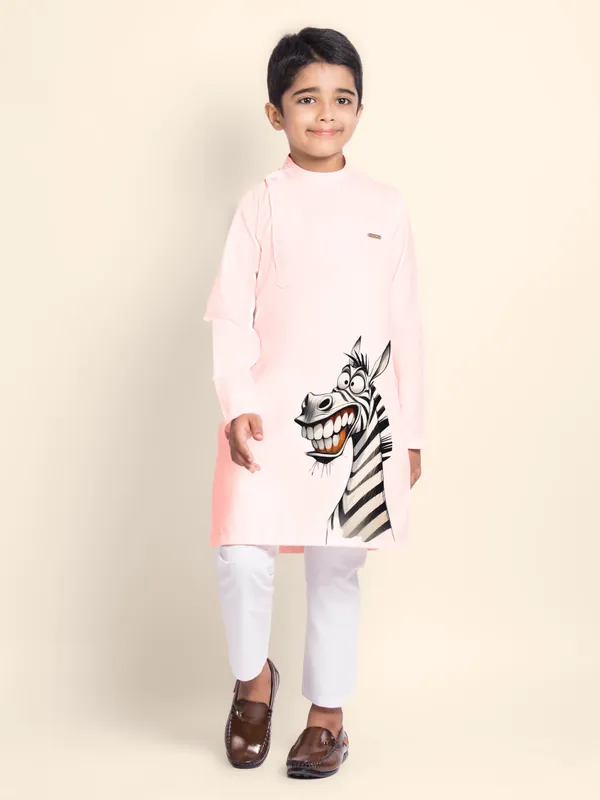 Pink_Cotton_Kurta_Pyjama_With_Print_For_Boy