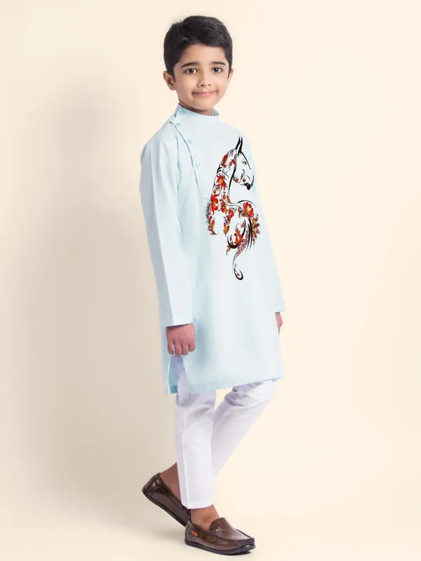 Blue_Printed_Kurta_With_Pyjama_Set_For_Boy
