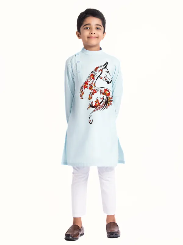 Blue_Printed_Kurta_With_Pyjama_Set_For_Boy