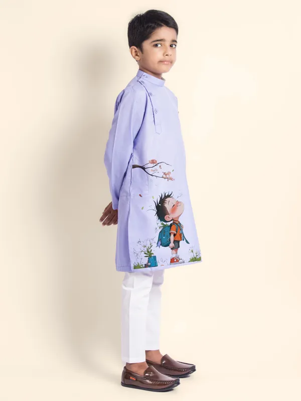 Purple_Printed_Kurta_With_Pyjama_For_Boy
