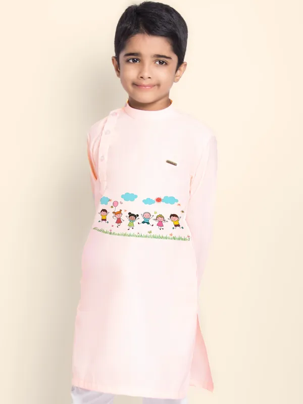 Pink_Cotton_Kurta_Pyjama_With_Print_For_Boy