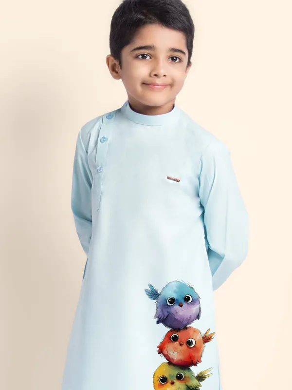 Blue_Printed_Kurta_With_Pyjama_Set_For_Boy