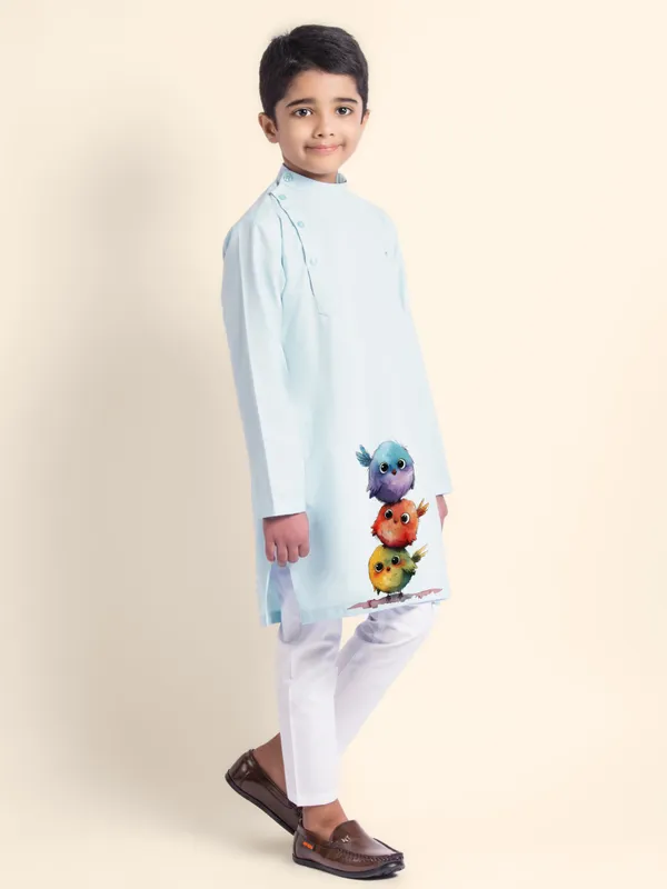 Blue_Printed_Kurta_With_Pyjama_Set_For_Boy