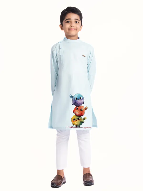 Blue_Printed_Kurta_With_Pyjama_Set_For_Boy