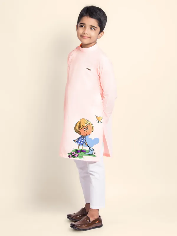Pink_Cotton_Kurta_Pyjama_With_Print_For_Boy