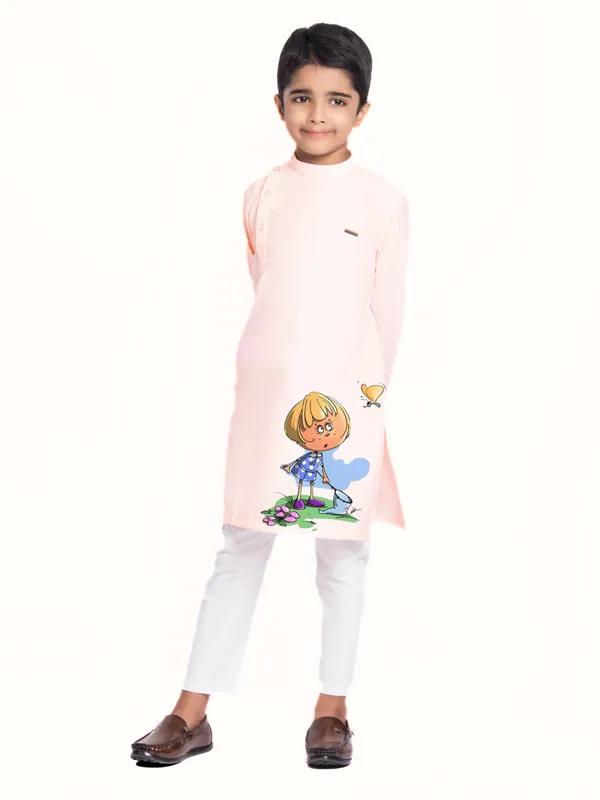 Pink_Cotton_Kurta_Pyjama_With_Print_For_Boy