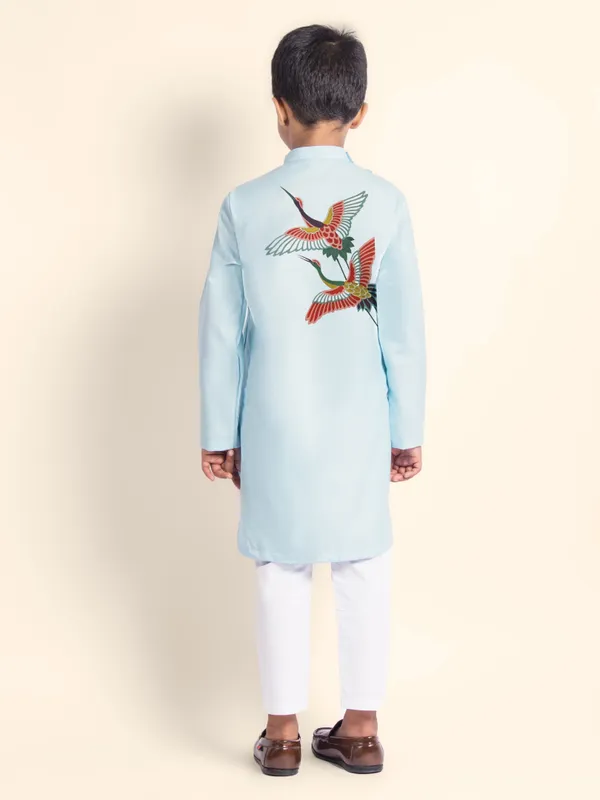 Blue_Printed_Kurta_With_Pyjama_Set_For_Boy