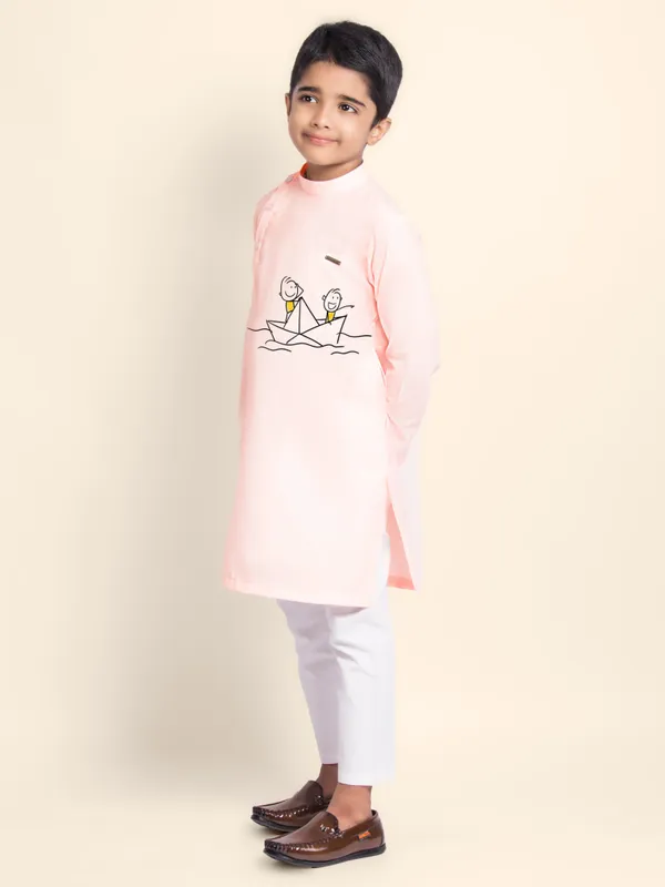 Pink_Cotton_Kurta_Pyjama_With_Print_For_Boy