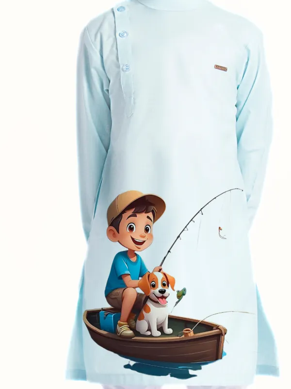 Blue_Printed_Kurta_With_Pyjama_Set_For_Boy