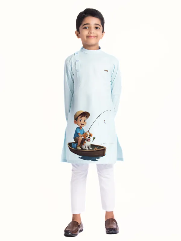 Blue_Printed_Kurta_With_Pyjama_Set_For_Boy