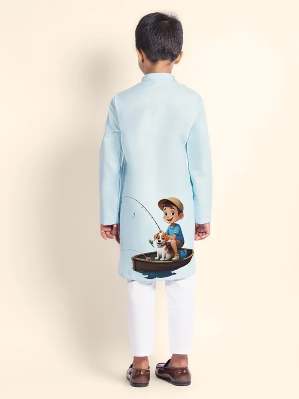 Blue_Printed_Kurta_With_Pyjama_Set_For_Boy