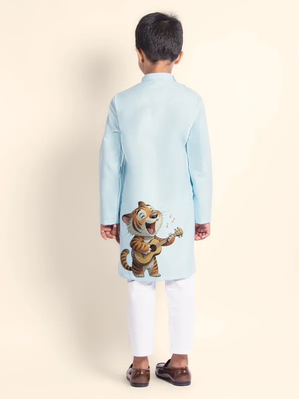 Blue_Printed_Kurta_With_Pyjama_Set_For_Boy
