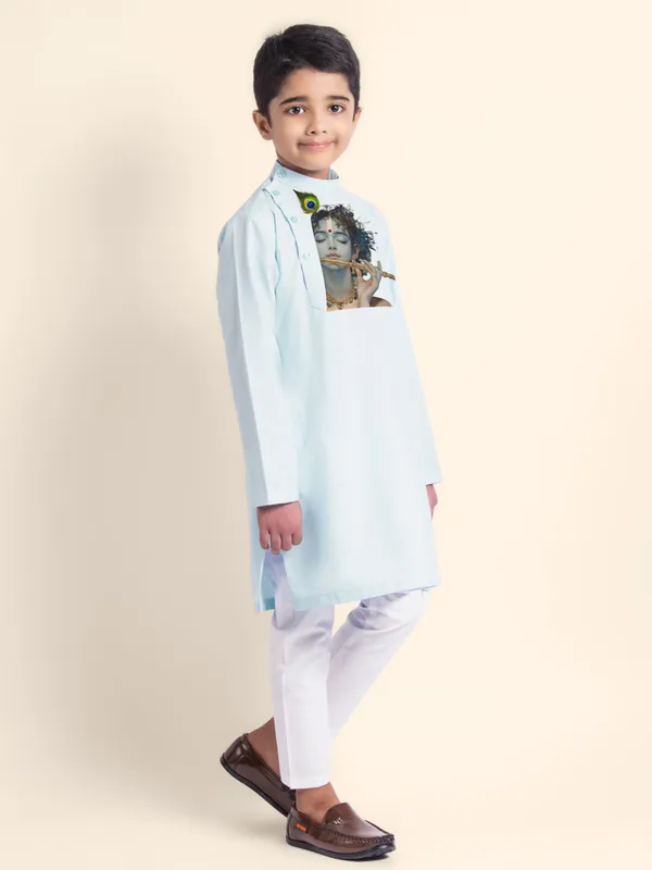 Blue_Cotton_Kurta_Pyjama_With_Lord_Krishna_Print_For_Boy