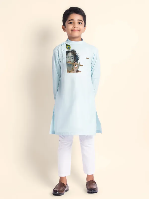 Blue_Cotton_Kurta_Pyjama_With_Lord_Krishna_Print_For_Boy