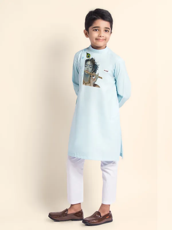 Blue_Cotton_Kurta_Pyjama_With_Lord_Krishna_Print_For_Boy