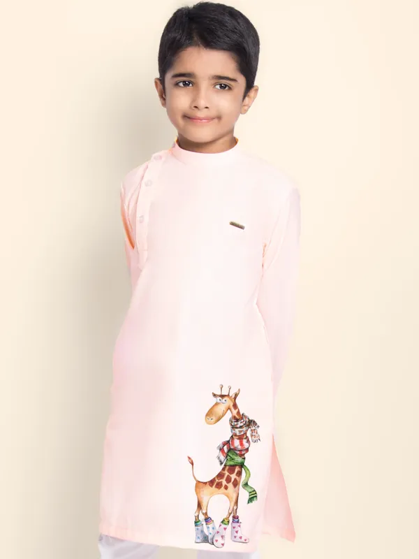 Pink_Printed_Kurta_With_Pyjama_For_Boy