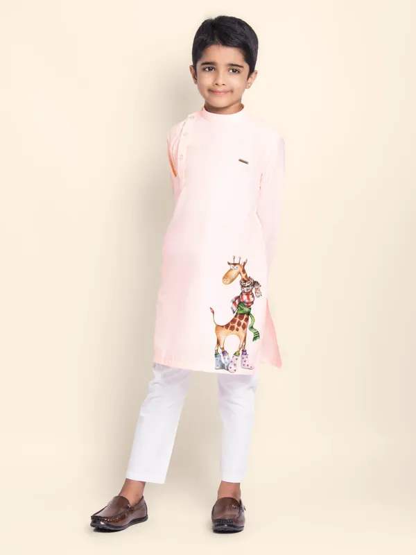 Pink_Printed_Kurta_With_Pyjama_For_Boy