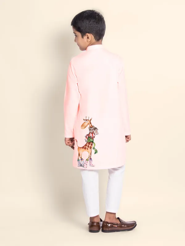 Pink_Printed_Kurta_With_Pyjama_For_Boy