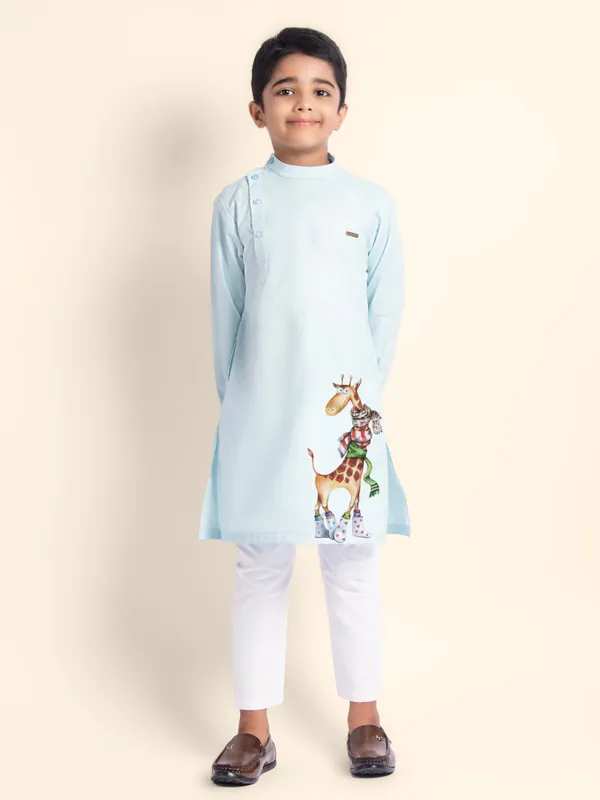 Blue_Printed_Kurta_With_Pyjama_For_Boy