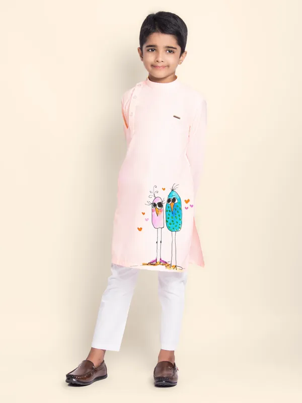 Pink_Printed_Kurta_With_Pyjama_For_Boy
