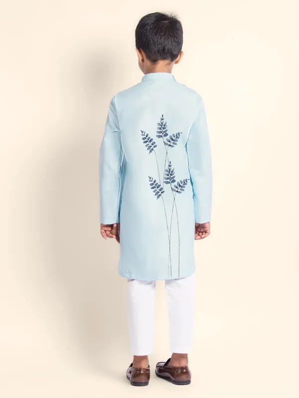 Blue_Printed_Kurta_With_Pyjama_For_Boy