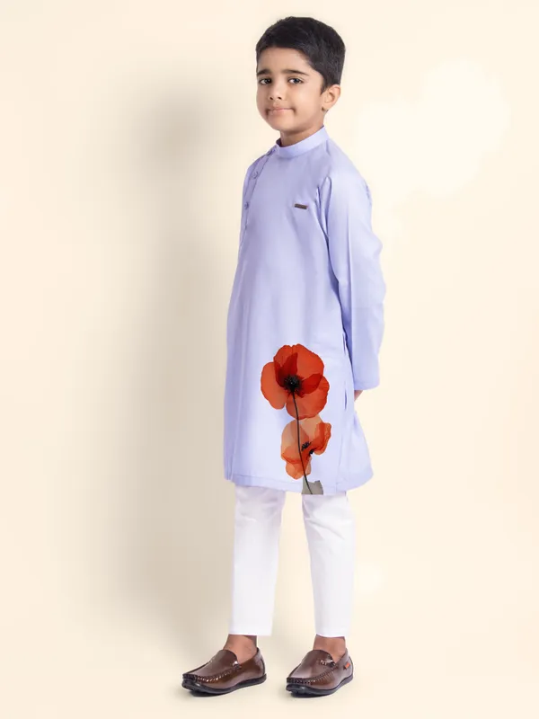 Purple_Printed_Kurta_With_Pyjama_For_Boy
