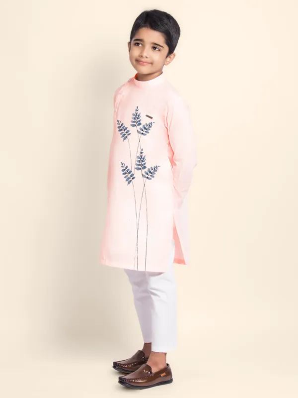 Pink_Printed_Kurta_With_Pyjama_For_Boy