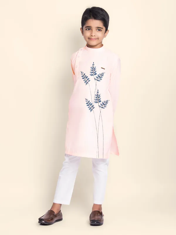 Pink_Printed_Kurta_With_Pyjama_For_Boy