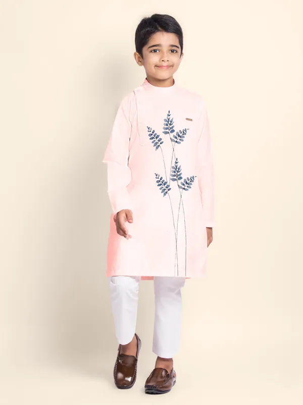 Pink_Printed_Kurta_With_Pyjama_For_Boy