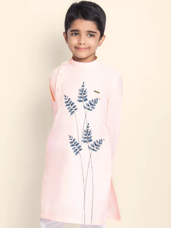 Pink_Printed_Kurta_With_Pyjama_For_Boy
