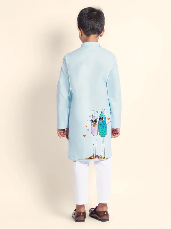 Blue_Printed_Kurta_With_Pyjama_Set_For_Boy