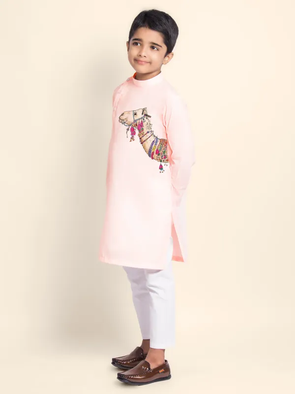 Pink_Printed_Kurta_With_Pyjama_For_Boy