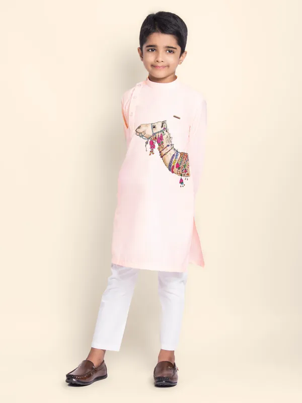 Pink_Printed_Kurta_With_Pyjama_For_Boy