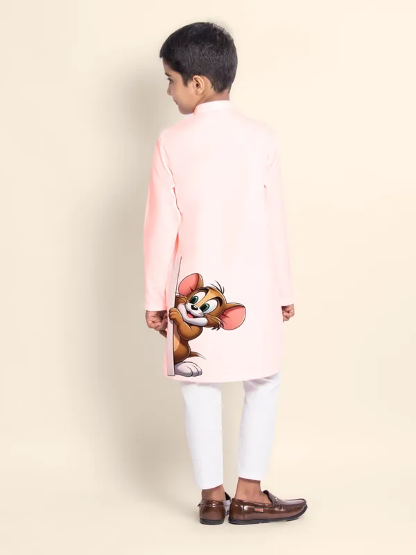 Pink_Cotton_Kurta_Pyjama_With_Print_For_Boy