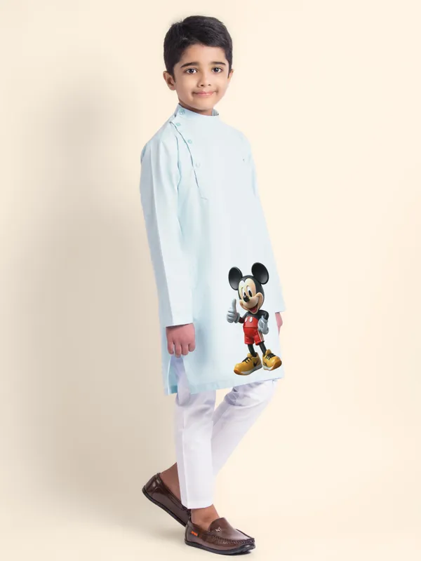 Blue_Printed_Kurta_With_Pyjama_Set_For_Boy