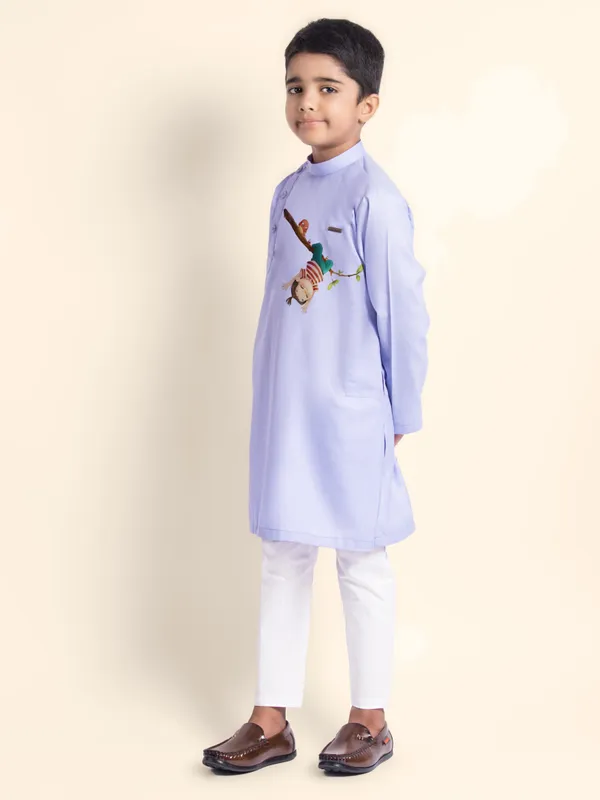 Purple_Printed_Kurta_With_Pyjama_For_Boy