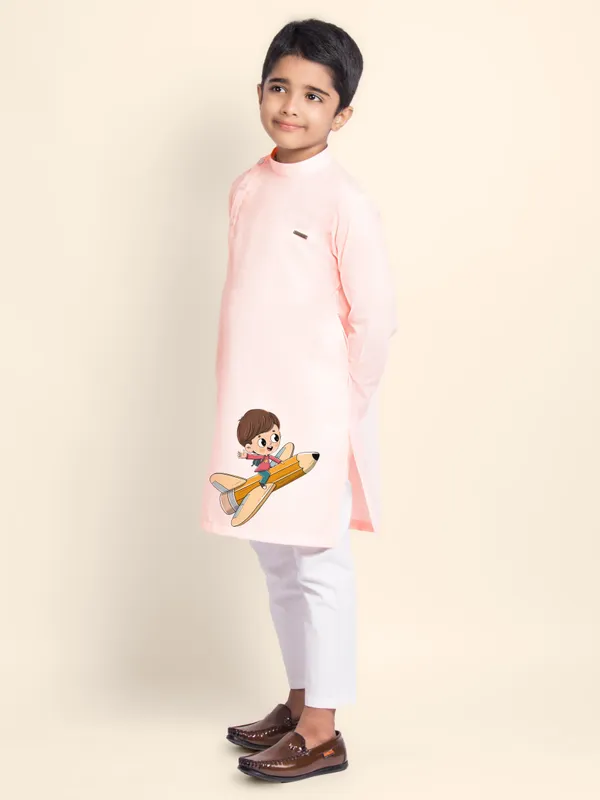 Pink_Cotton_Kurta_Pyjama_With_Print_For_Boy