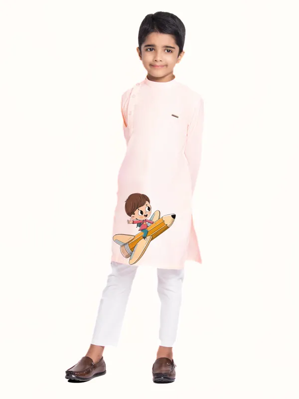 Pink_Cotton_Kurta_Pyjama_With_Print_For_Boy